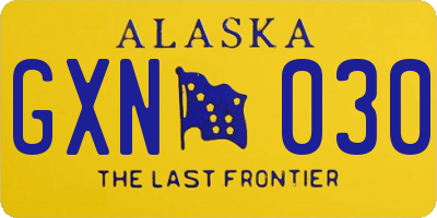 AK license plate GXN030