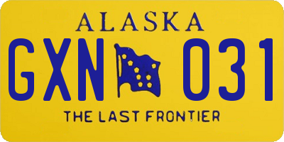 AK license plate GXN031