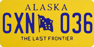 AK license plate GXN036