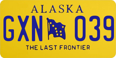 AK license plate GXN039