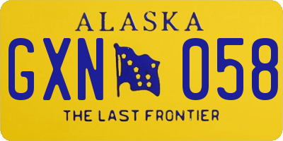 AK license plate GXN058