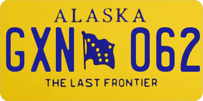 AK license plate GXN062