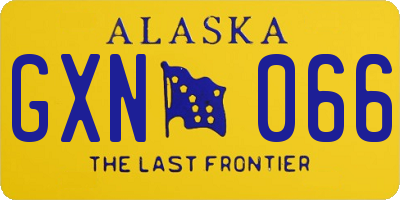 AK license plate GXN066