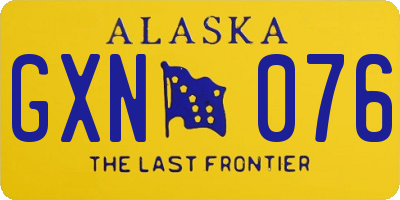 AK license plate GXN076