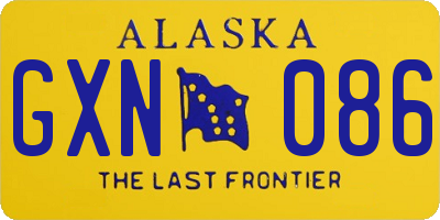 AK license plate GXN086
