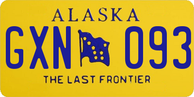 AK license plate GXN093