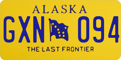 AK license plate GXN094