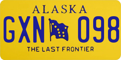 AK license plate GXN098