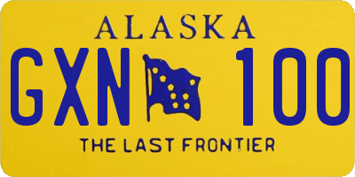 AK license plate GXN100