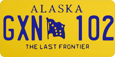 AK license plate GXN102