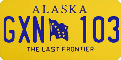 AK license plate GXN103