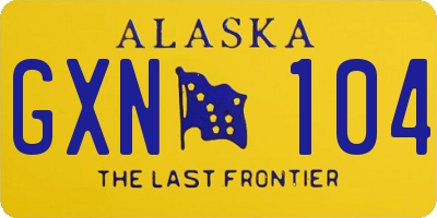 AK license plate GXN104