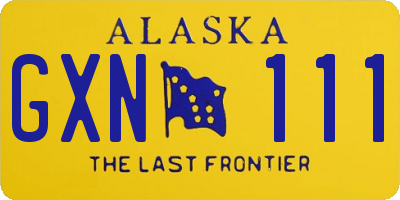 AK license plate GXN111