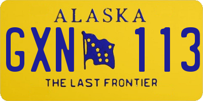 AK license plate GXN113