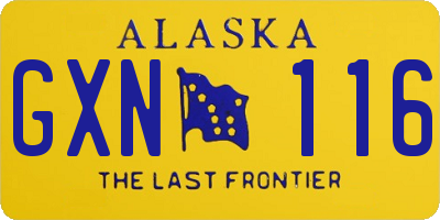 AK license plate GXN116