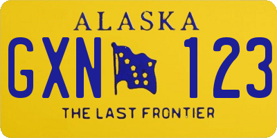 AK license plate GXN123