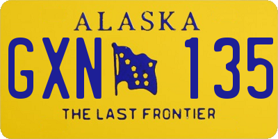 AK license plate GXN135