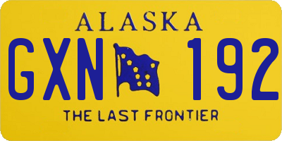 AK license plate GXN192