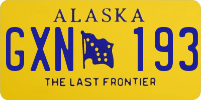 AK license plate GXN193