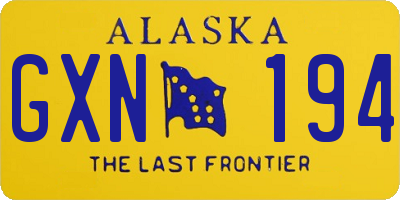 AK license plate GXN194