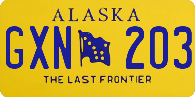 AK license plate GXN203