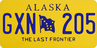 AK license plate GXN205