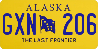 AK license plate GXN206