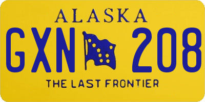 AK license plate GXN208