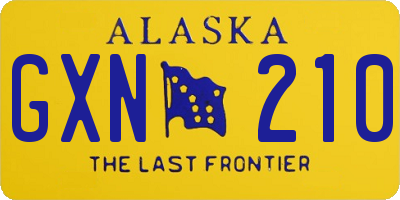 AK license plate GXN210