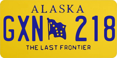 AK license plate GXN218