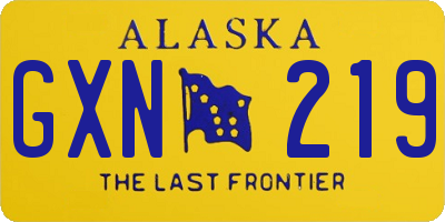 AK license plate GXN219