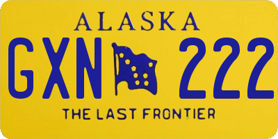 AK license plate GXN222