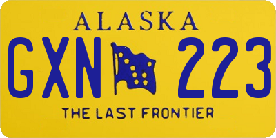 AK license plate GXN223