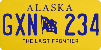 AK license plate GXN234