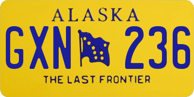 AK license plate GXN236