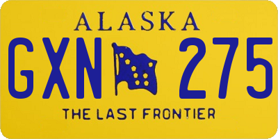 AK license plate GXN275