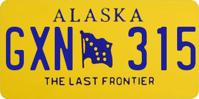 AK license plate GXN315