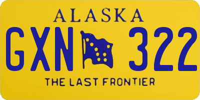 AK license plate GXN322