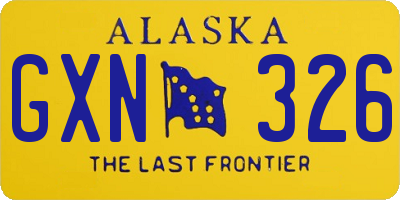 AK license plate GXN326