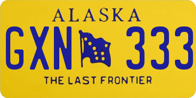 AK license plate GXN333