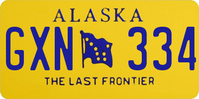 AK license plate GXN334