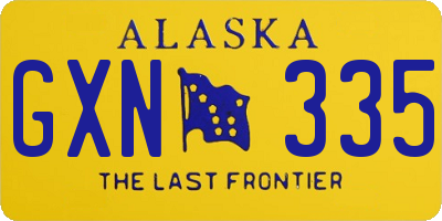 AK license plate GXN335