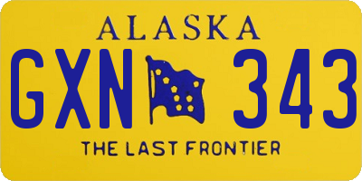 AK license plate GXN343