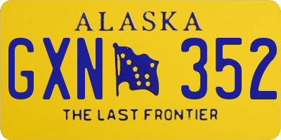 AK license plate GXN352