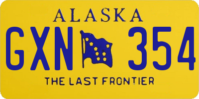 AK license plate GXN354