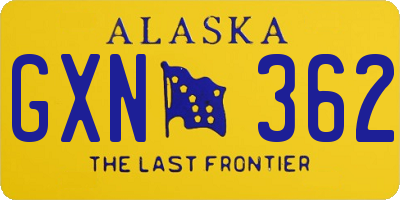 AK license plate GXN362