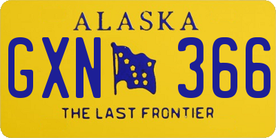 AK license plate GXN366