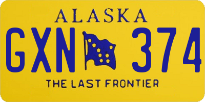 AK license plate GXN374