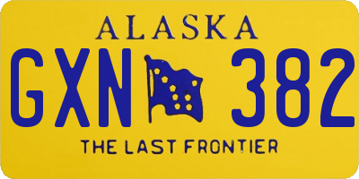 AK license plate GXN382