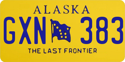 AK license plate GXN383